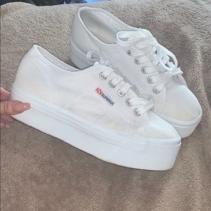 Worn 1 time Superga Platforms
